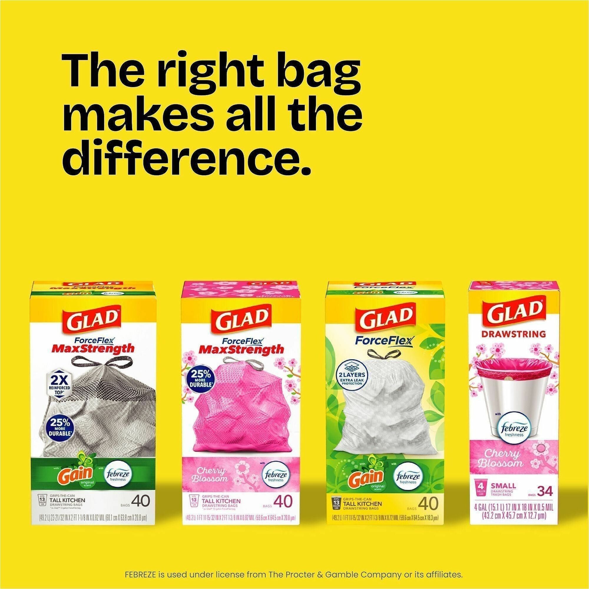 Glad ForceFlex Tall Kitchen Drawstring Trash Bags