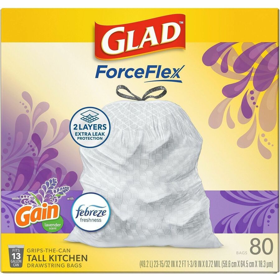 Glad ForceFlex Tall Kitchen Drawstring Trash Bags