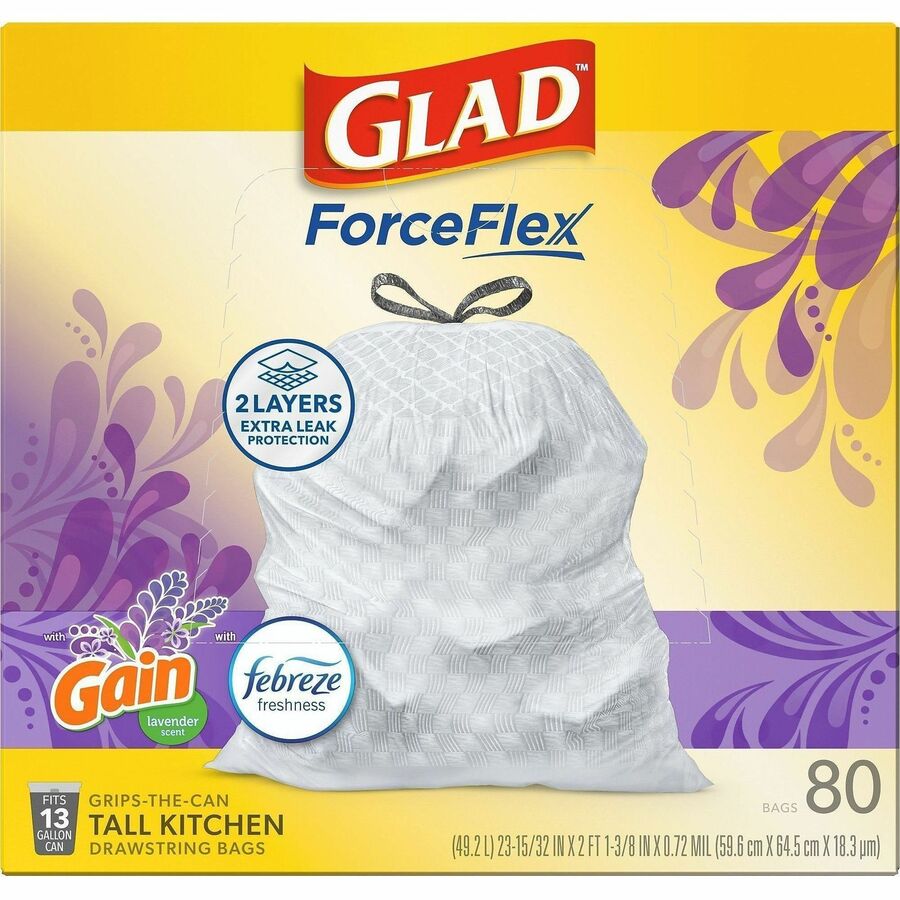 Glad ForceFlex Tall Kitchen Drawstring Trash Bags