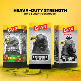 Glad Large Drawstring Trash Bags - Large Size - 30 gal Capacity - 30" Width x 32.99" Length - 1.05 mil (27 Micron) Thickness - Drawstring Closure - Black - Plastic - 34/Bundle - 90 Per Box - Garbage, Indoor, Outdoor