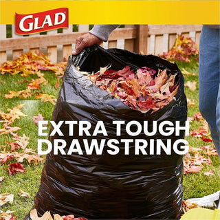 Glad Large Drawstring Trash Bags - Large Size - 30 gal Capacity - 30" Width x 32.99" Length - 1.05 mil (27 Micron) Thickness - Drawstring Closure - Black - Plastic - 34/Bundle - 90 Per Box - Garbage, Indoor, Outdoor