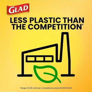 Glad Large Drawstring Trash Bags - Large Size - 30 gal Capacity - 30" Width x 32.99" Length - 1.05 mil (27 Micron) Thickness - Drawstring Closure - Black - Plastic - 34/Bundle - 90 Per Box - Garbage, Indoor, Outdoor
