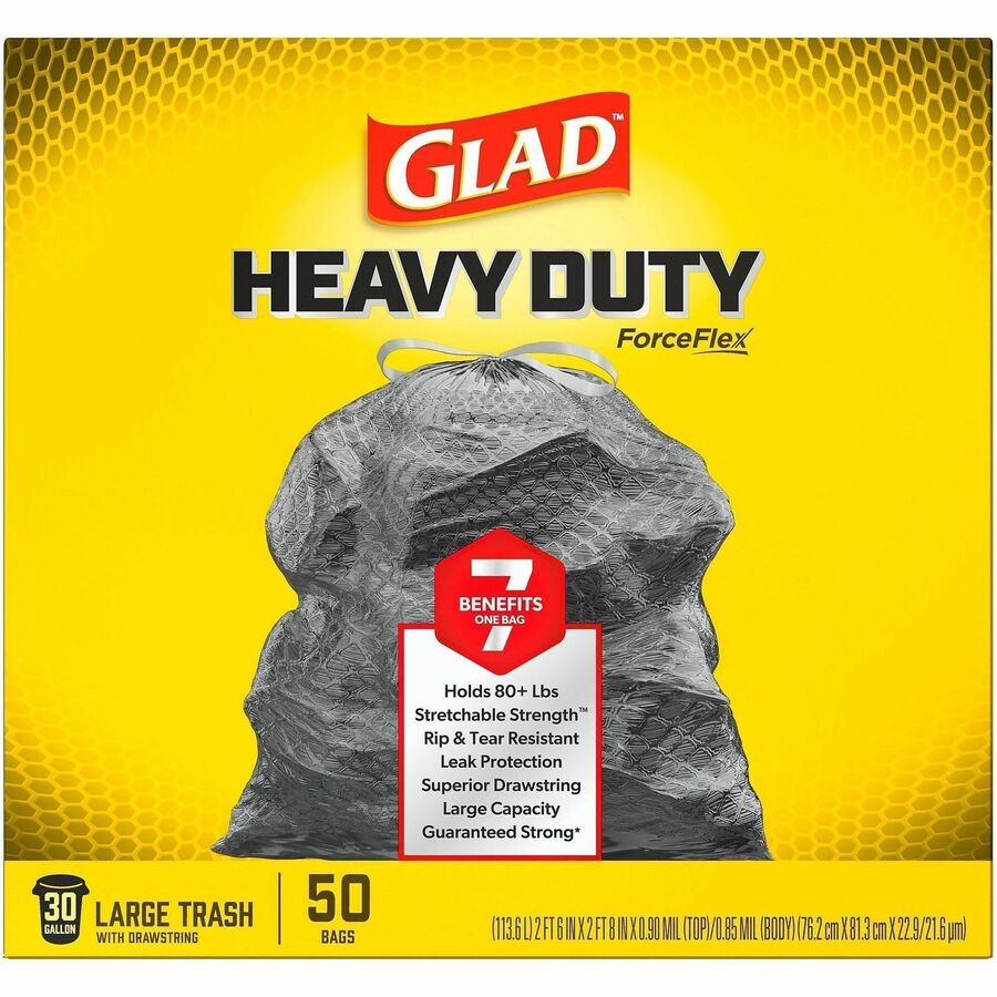 Glad ForceFlexPlus Drawstring Large Trash Bags
