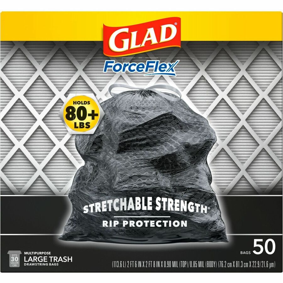 Glad ForceFlexPlus Drawstring Large Trash Bags - 8