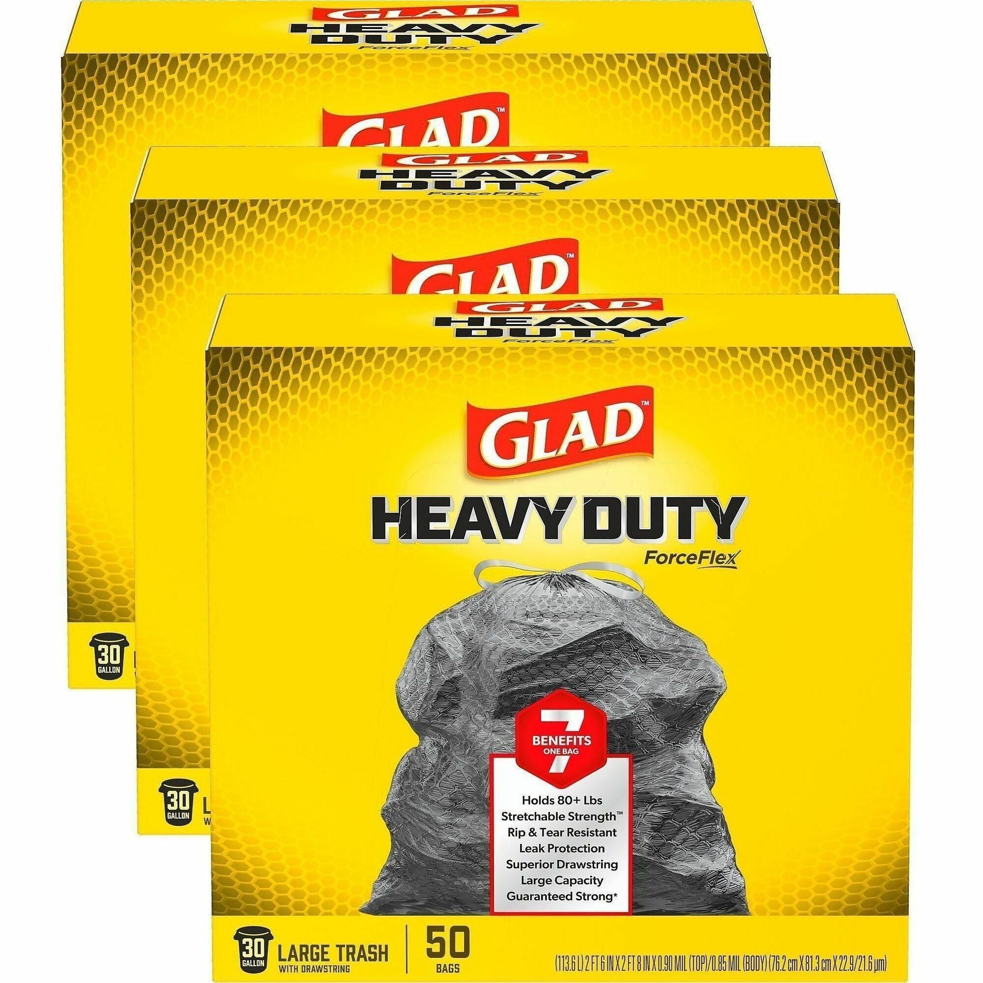 Glad ForceFlexPlus Drawstring Large Trash Bags
