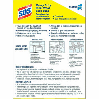S.O.S Steal Wool Soap Pads - 4" Length x 5" Width - 15 / Box - 480 / Pallet - Heavy Duty - Gray, Blue