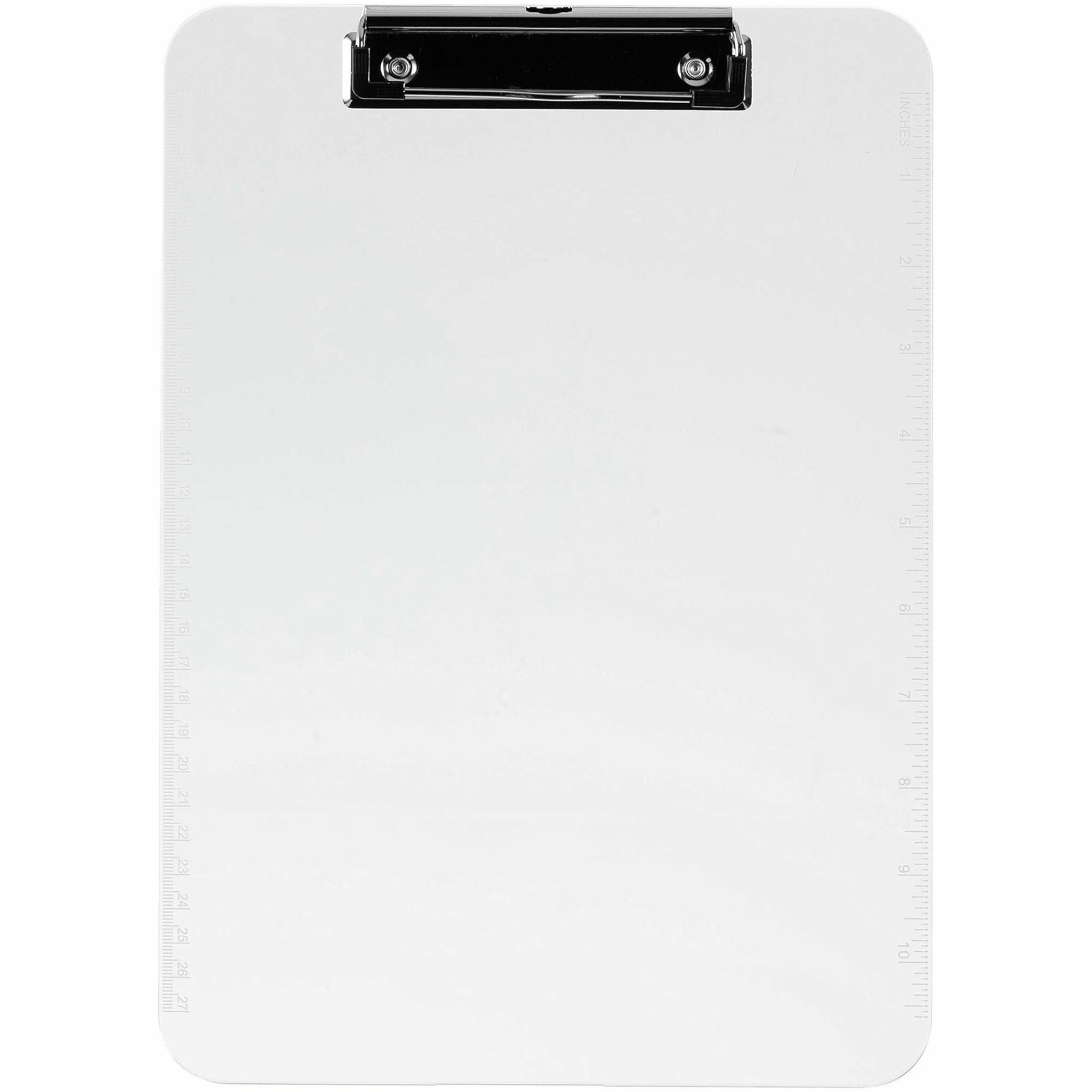 Business Source Flat Clip Clipboard - 9" x 12" - Plastic - Clear - 1 Each - 2