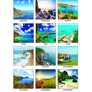 Recycled Earthscapes Desk Pad Calendar, Seascapes Photography, 22 x 17, Black Binding/Corners,12-Month (Jan to Dec): 2024