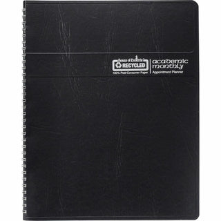 House of Doolittle 2680-02 Planner - Personal - Julian Dates - Monthly - 24 Month - January 2024 - December 2025 - 1 Month Double Page Layout - 6 55/64" x 8 3/4" Blue Sheet - Wire Bound - Leather - Black CoverTime Zone, Recyclable, Conversion Table,