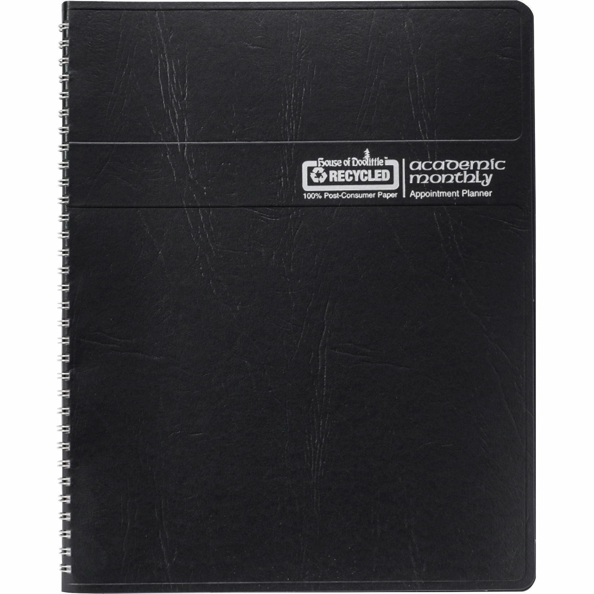 house-of-doolittle-2680-02-planner-personal-julian-dates-monthly-24-month-january-2024-december-2025-1-month-double-page-layout-6-55-64-x-8-3-4-blue-sheet-wire-bound-leather-black-covertime-zone-recyclable-conversion-table_hod268002 - 3