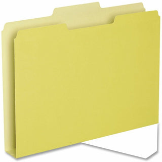Double Stuff File Folders, 1/3-Cut Tabs: Assorted, Letter Size, 1.5" Expansion, Yellow, 50/Pack