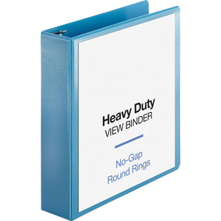 Business Source Premium Round Ring View Binder - 2" Binder Capacity - Letter - 8 1/2" x 11" Sheet Size - 475 Sheet Capacity - Round Ring Fastener(s) - 2 Internal Pocket(s) - Polypropylene, Board, Chipboard - Light Blue - Wrinkle-free, Non-glare, Tran