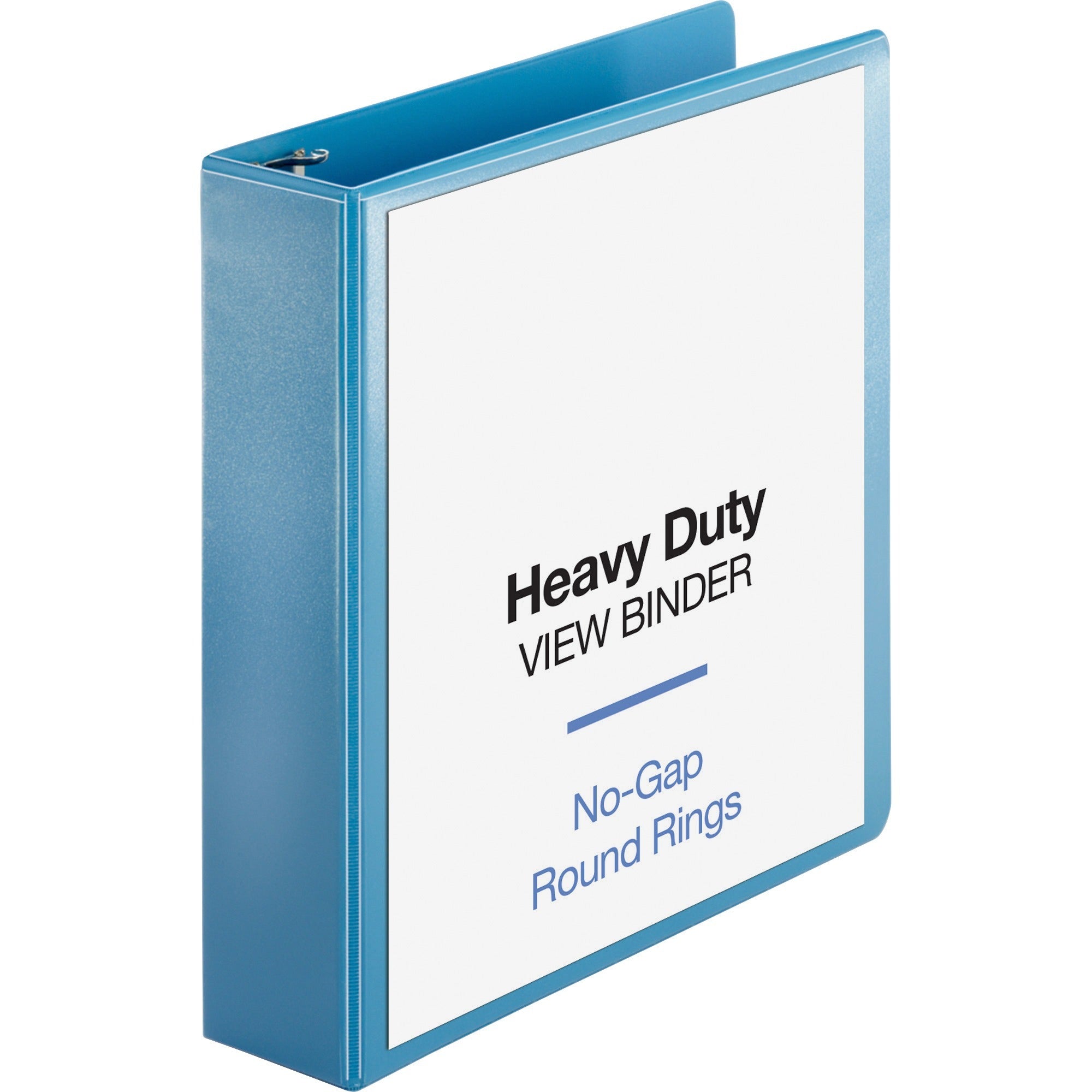 Business Source Premium Round Ring View Binder - 2" Binder Capacity - Letter - 8 1/2" x 11" Sheet Size - 475 Sheet Capacity - Round Ring Fastener(s) - 2 Internal Pocket(s) - Polypropylene, Board, Chipboard - Light Blue - Wrinkle-free, Non-glare, Tran