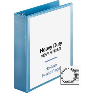 Business Source Premium Round Ring View Binder - 2" Binder Capacity - Letter - 8 1/2" x 11" Sheet Size - 475 Sheet Capacity - Round Ring Fastener(s) - 2 Internal Pocket(s) - Polypropylene, Board, Chipboard - Light Blue - Wrinkle-free, Non-glare, Tran