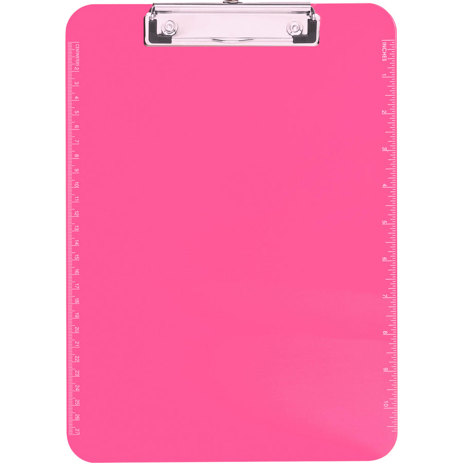 business-source-flat-clip-clipboard-9-x-12-plastic-neon-pink-6-bundle_bsn01868bd - 4