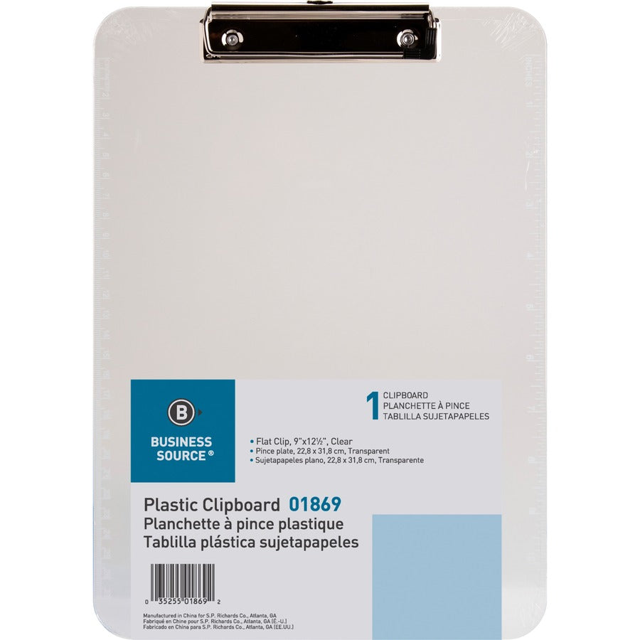 business-source-flat-clip-clipboard-9-x-12-plastic-clear-6-bundle_bsn01869bd - 3