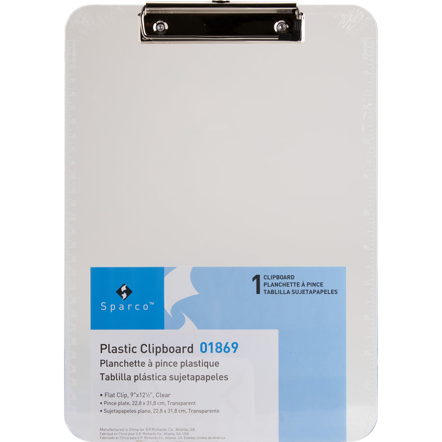 business-source-flat-clip-clipboard-9-x-12-plastic-clear-6-bundle_bsn01869bd - 5