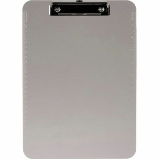 Business Source Flat Clip Plastic Clipboard - 9" x 12" - Plastic - Smoke - 6 / Bundle