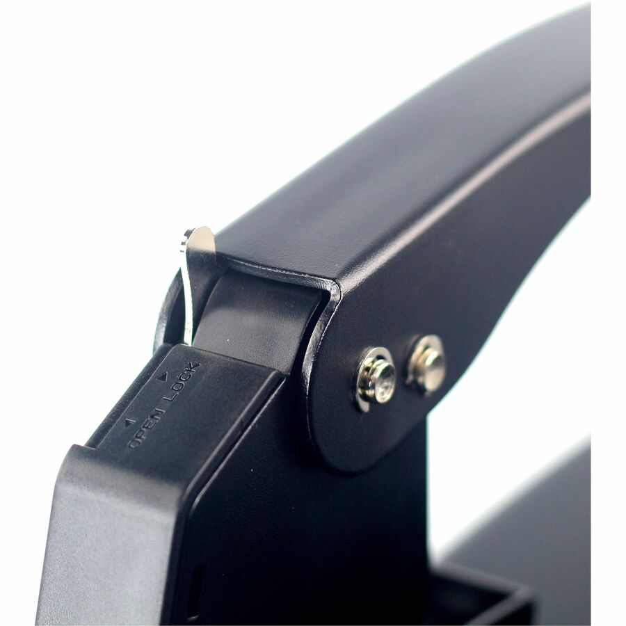 Business Source Adjustable Three-hole Punch - 3 Punch Head(s) - 100 Sheet - 10.2" x 10.4" x 6.2" - Black