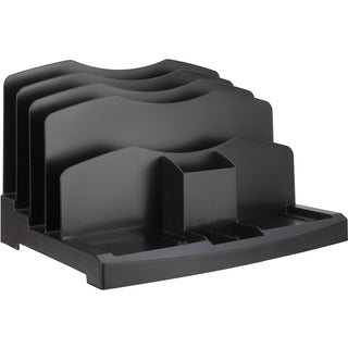 Business Source Smart Sorter Letter Tray/Organizer - 9 Compartment(s) - 14" Height x 13.1" Width x 9.9" DepthDesktop - Black - 1 Each