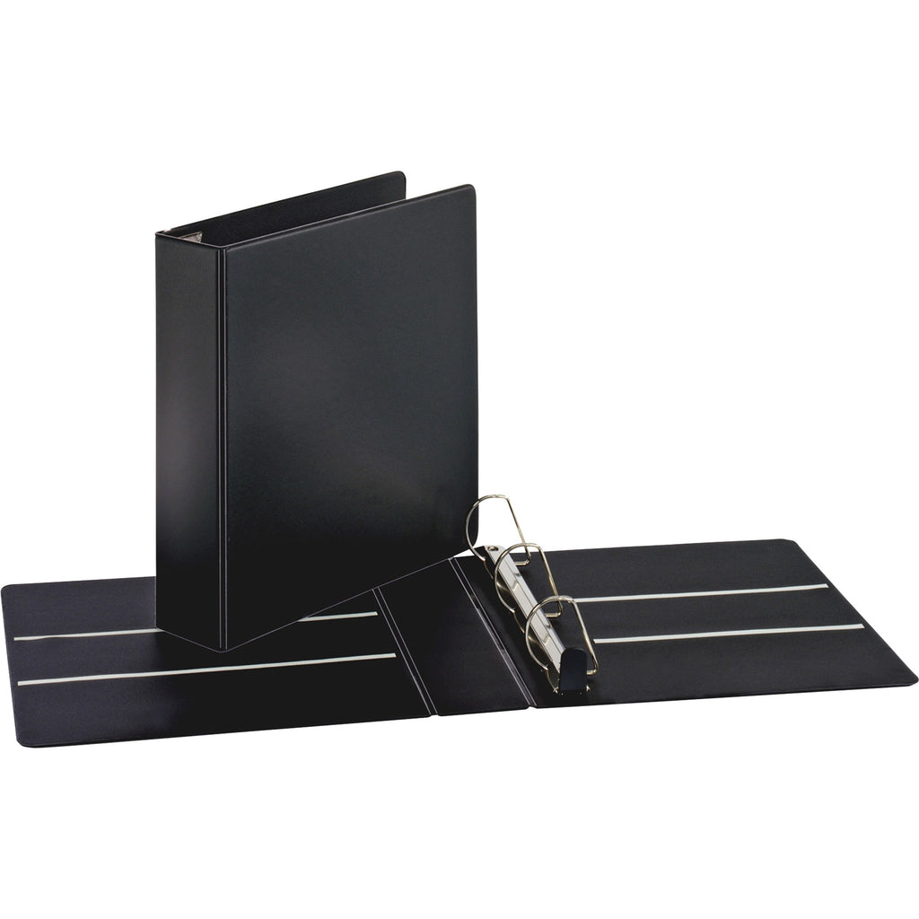 Business Source EasyOpen Locking Slant-D Ring Binders - 1" Binder Capacity - Letter - 8 1/2" x 11" Sheet Size - 200 Sheet Capacity - Slant D-Ring Fastener(s) - Inside Front & Back Pocket(s) - Polypropylene, Chipboard - Black - Locking Ring, Non-stick