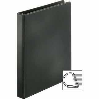 Business Source EasyOpen Locking Slant-D Ring Binders - 1" Binder Capacity - Letter - 8 1/2" x 11" Sheet Size - 200 Sheet Capacity - Slant D-Ring Fastener(s) - Inside Front & Back Pocket(s) - Polypropylene, Chipboard - Black - Locking Ring, Non-stick