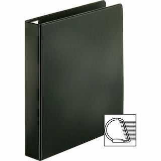 Business Source EasyOpen Locking Slant-D Ring Binders - 1 1/2" Binder Capacity - Letter - 8 1/2" x 11" Sheet Size - 325 Sheet Capacity - Slant D-Ring Fastener(s) - Inside Front & Back Pocket(s) - Polypropylene, Chipboard - Black - Locking Ring, Non-s