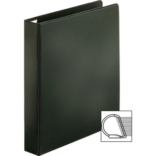 Business Source EasyOpen Locking Slant-D Ring Binders - 1 1/2" Binder Capacity - Letter - 8 1/2" x 11" Sheet Size - 325 Sheet Capacity - Slant D-Ring Fastener(s) - Inside Front & Back Pocket(s) - Polypropylene, Chipboard - Black - Locking Ring, Non-s
