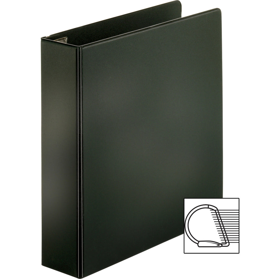 business-source-easyopen-locking-slant-d-ring-binders-2-binder-capacity-letter-8-1-2-x-11-sheet-size-500-sheet-capacity-slant-d-ring-fasteners-inside-front-&-back-pockets-polypropylene-chipboard-black-locking-ring-non-stick_bsn26969 - 3