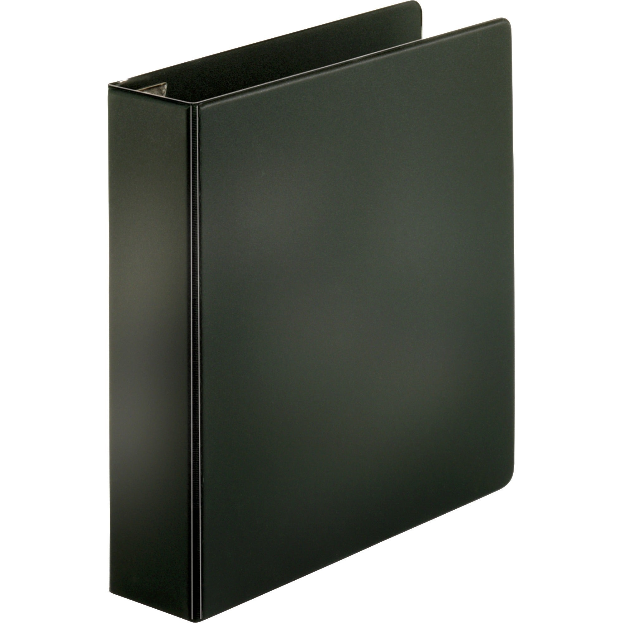 business-source-easyopen-locking-slant-d-ring-binders-2-binder-capacity-letter-8-1-2-x-11-sheet-size-500-sheet-capacity-slant-d-ring-fasteners-inside-front-&-back-pockets-polypropylene-chipboard-black-locking-ring-non-stick_bsn26969 - 1