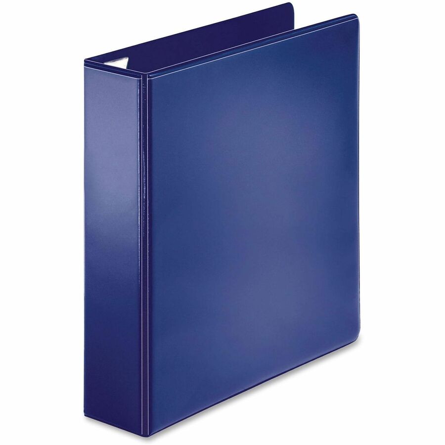 Business Source Easy Open Nonstick D-Ring View Binder - 2" Binder Capacity - Letter - 8 1/2" x 11" Sheet Size - D-Ring Fastener(s) - 4 Pocket(s) - Polypropylene - Navy - Non-stick - 1 Each