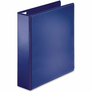 Business Source Easy Open Nonstick D-Ring View Binder - 2" Binder Capacity - Letter - 8 1/2" x 11" Sheet Size - D-Ring Fastener(s) - 4 Pocket(s) - Polypropylene - Navy - Non-stick - 1 Each