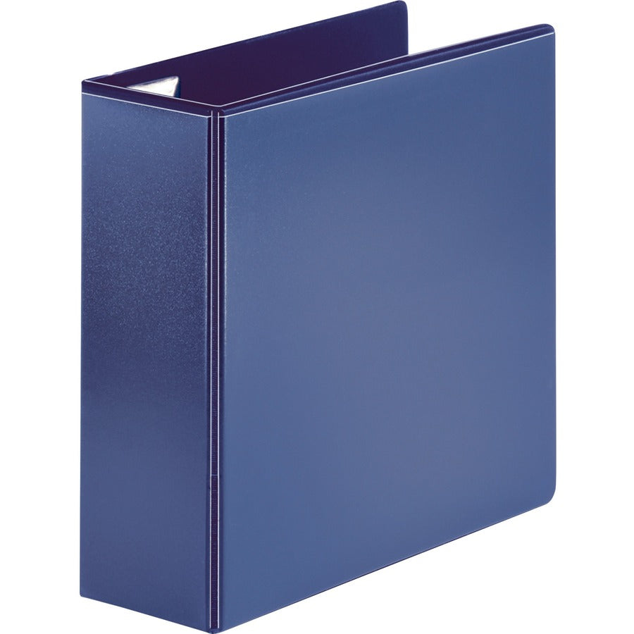 business-source-easy-open-nonstick-d-ring-view-binder-4-binder-capacity-letter-8-1-2-x-11-sheet-size-d-ring-fasteners-4-pockets-polypropylene-navy-non-stick-1-each_bsn26977 - 5