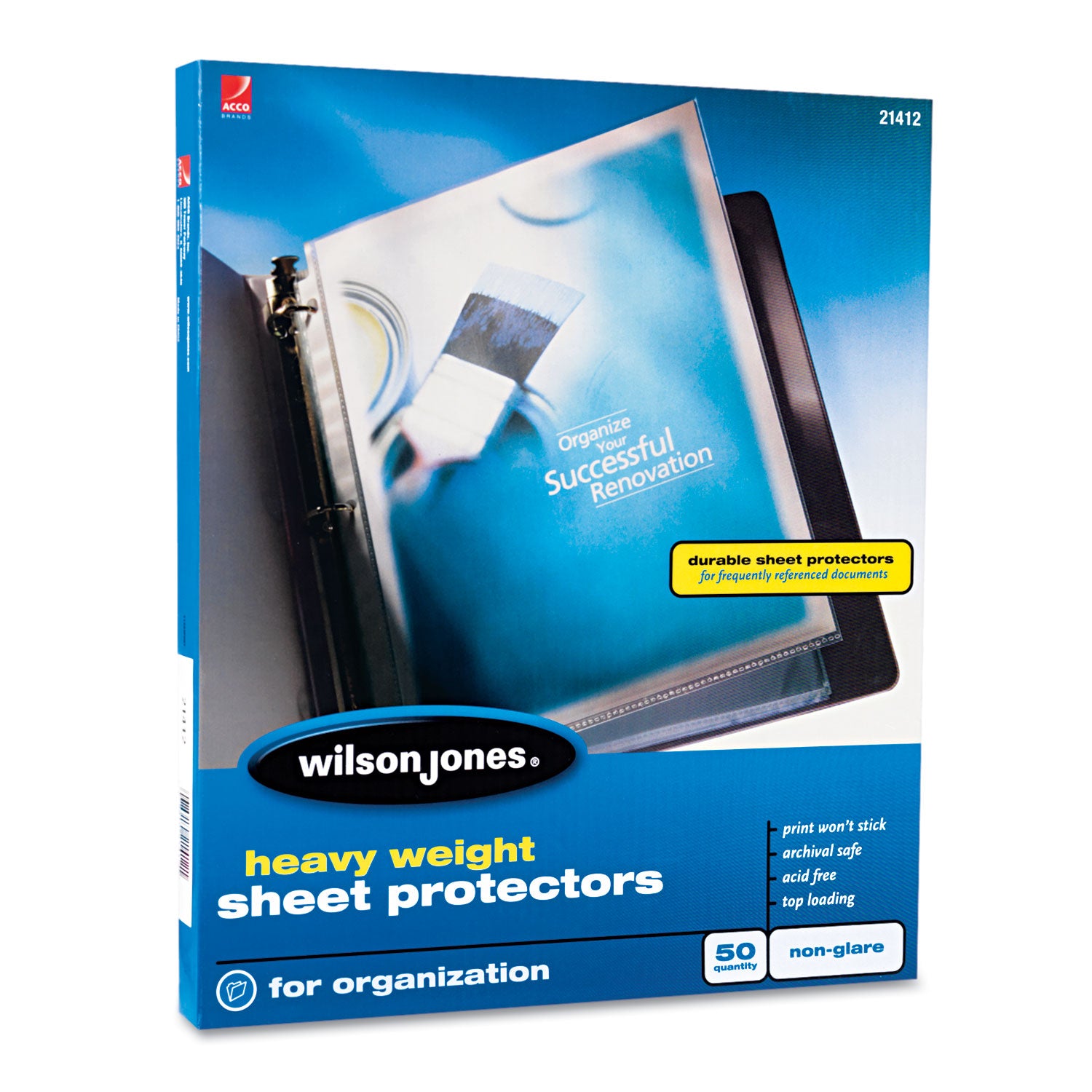 Heavyweight Top-Loading Sheet Protectors, Nonglare Finish, Letter, 50/Box - 