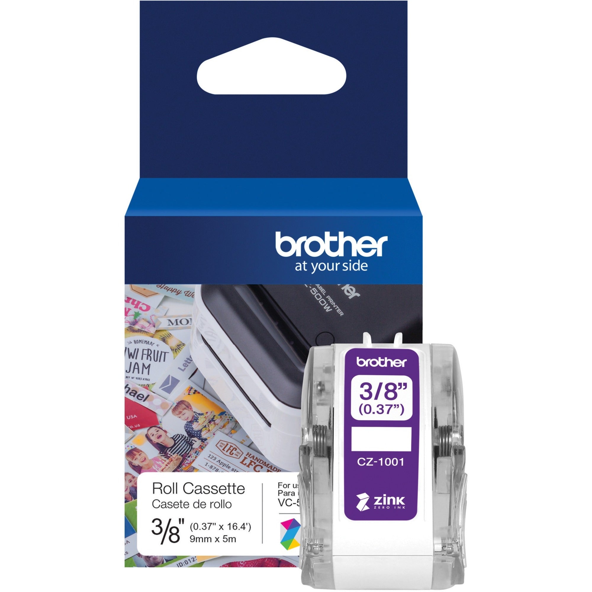 brother-genuine-cz-1001-3-8-037-9mm-wide-x-164-ft-5-m-long-label-roll-featuring-zink-zero-ink-technology-3-8-width-zero-ink-zink-1-each-water-resistant_brtcz1001 - 1