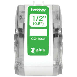 Brother Genuine CZ-1002 continuous length " (0.5") 12 mm wide x 16.4 ft. (5 m) long label roll featuring ZINK Zero Ink technology - 1/2" Width - Zero Ink (ZINK) - Paper - 1 Each - Water Resistant