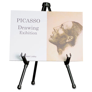 Portable Tabletop Easel, 14" High, Steel, Black - 
