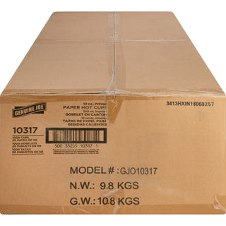 Genuine Joe 10 oz Hot Beverage Cups - 50 / Pack - 20 / Carton - Assorted - Paper - Hot Chocolate, Cappuccino, Tea, Coffee, Beverage