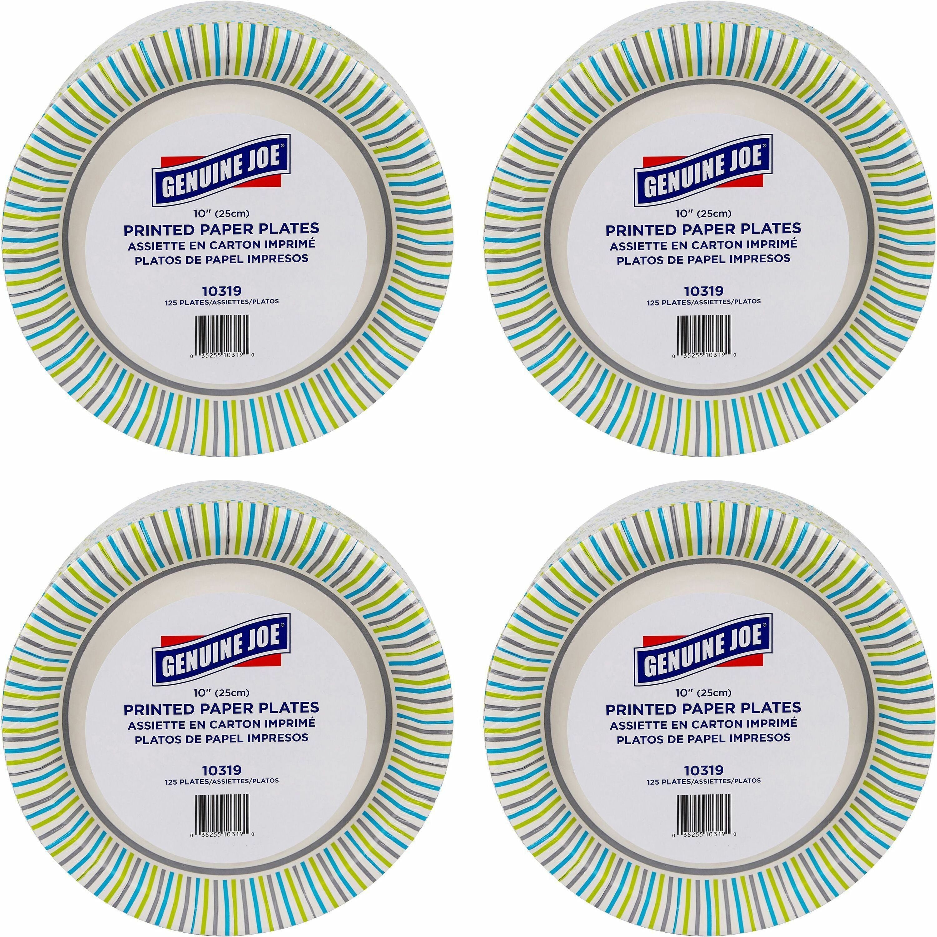 genuine-joe-10-printed-paper-plates-125-pack-disposable-assorted-4-carton_gjo10319ct - 1