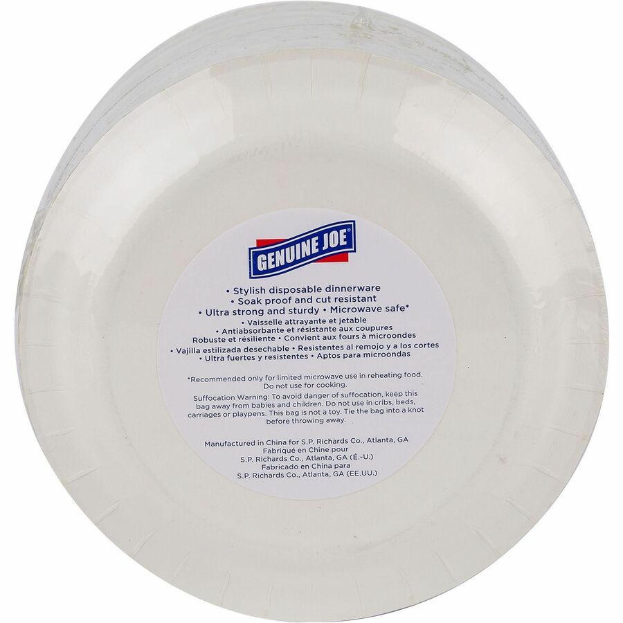 Genuine Joe 7" Printed Paper Plates - 125 / Pack - Disposable - Assorted - 4 / Carton