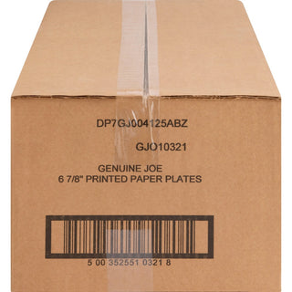 Genuine Joe 7" Printed Paper Plates - 125 / Pack - Disposable - Assorted - 4 / Carton