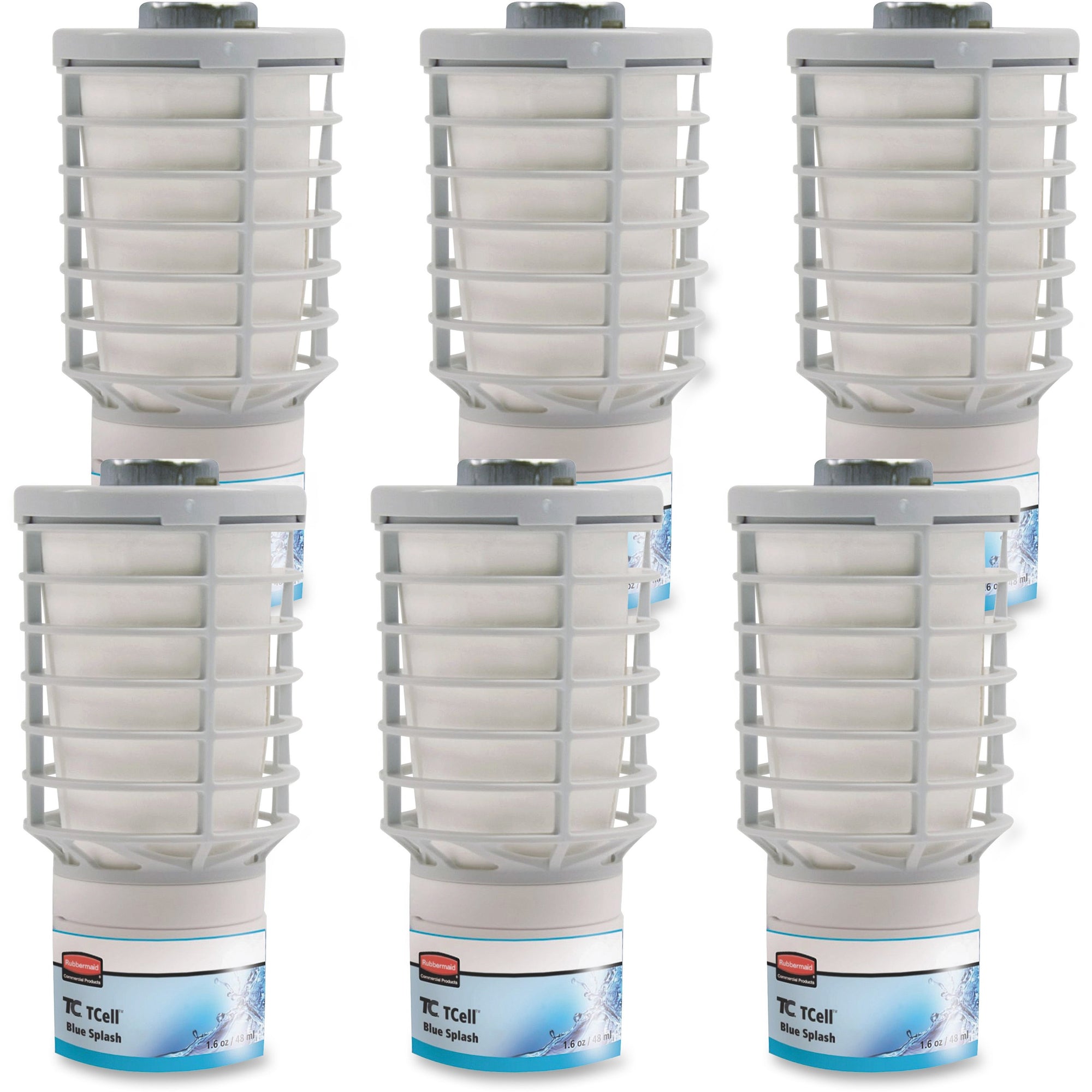 rubbermaid-commercial-tcell-odor-control-dispenser-refills-6000-ft-16-fl-oz-01-quart-blue-splash-90-day-6-carton-odor-neutralizer-voc-free_rcp402112ct - 1