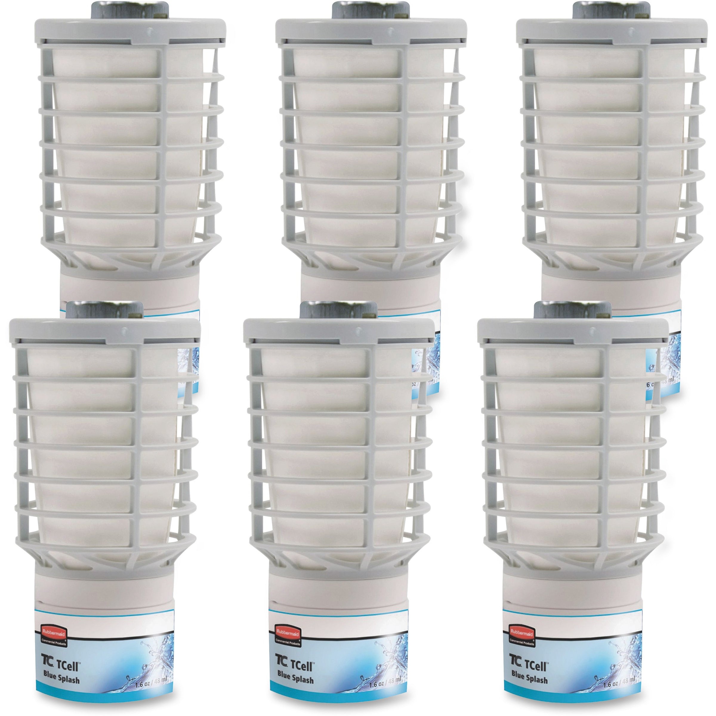 rubbermaid-commercial-tcell-odor-control-dispenser-refills-6000-ft-16-fl-oz-01-quart-blue-splash-90-day-6-carton-odor-neutralizer-voc-free_rcp402112ct - 1