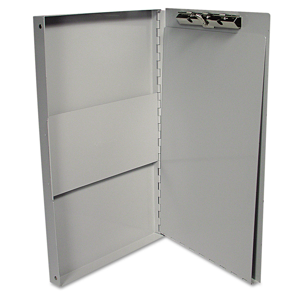 Deluxe Aluminum Document Box, 0.4" Clip Capacity, Holds 8.5 x 11 Sheets, Aluminum - 
