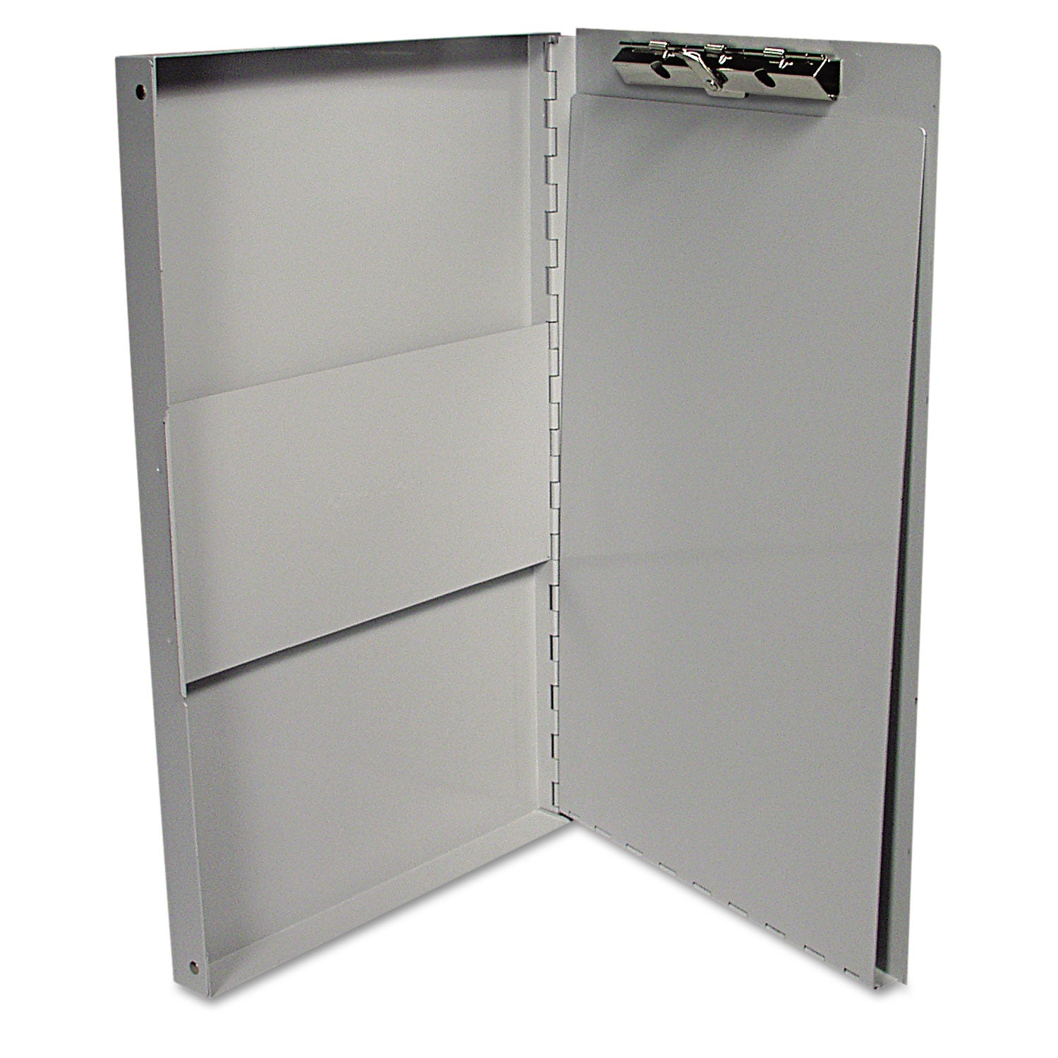 Deluxe Aluminum Document Box, 0.4" Clip Capacity, Holds 8.5 x 11 Sheets, Aluminum - 