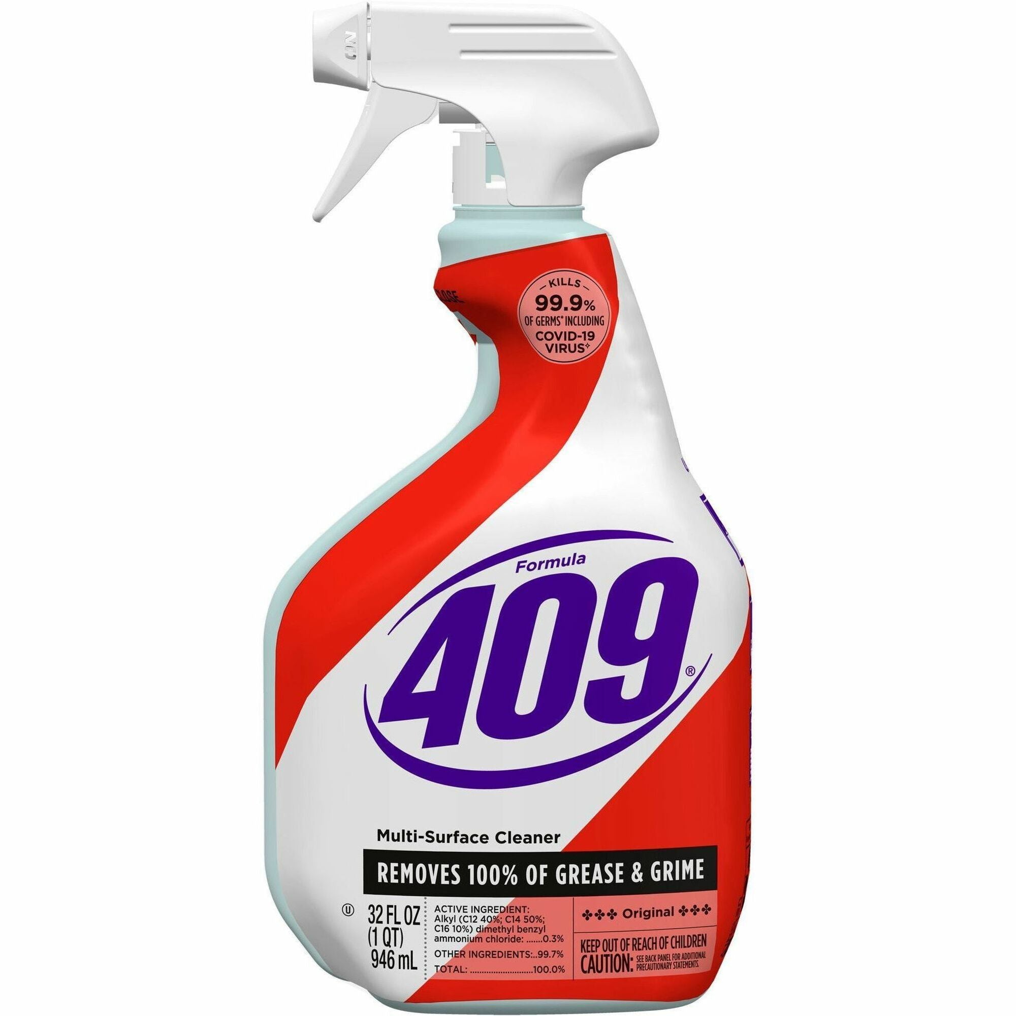 Formula 409 Multi-Surface Cleaner - 32 fl oz (1 quart) - Original Scent - 1 Each - Anti-bacterial, Deodorize, Disinfectant - White, Red - 1