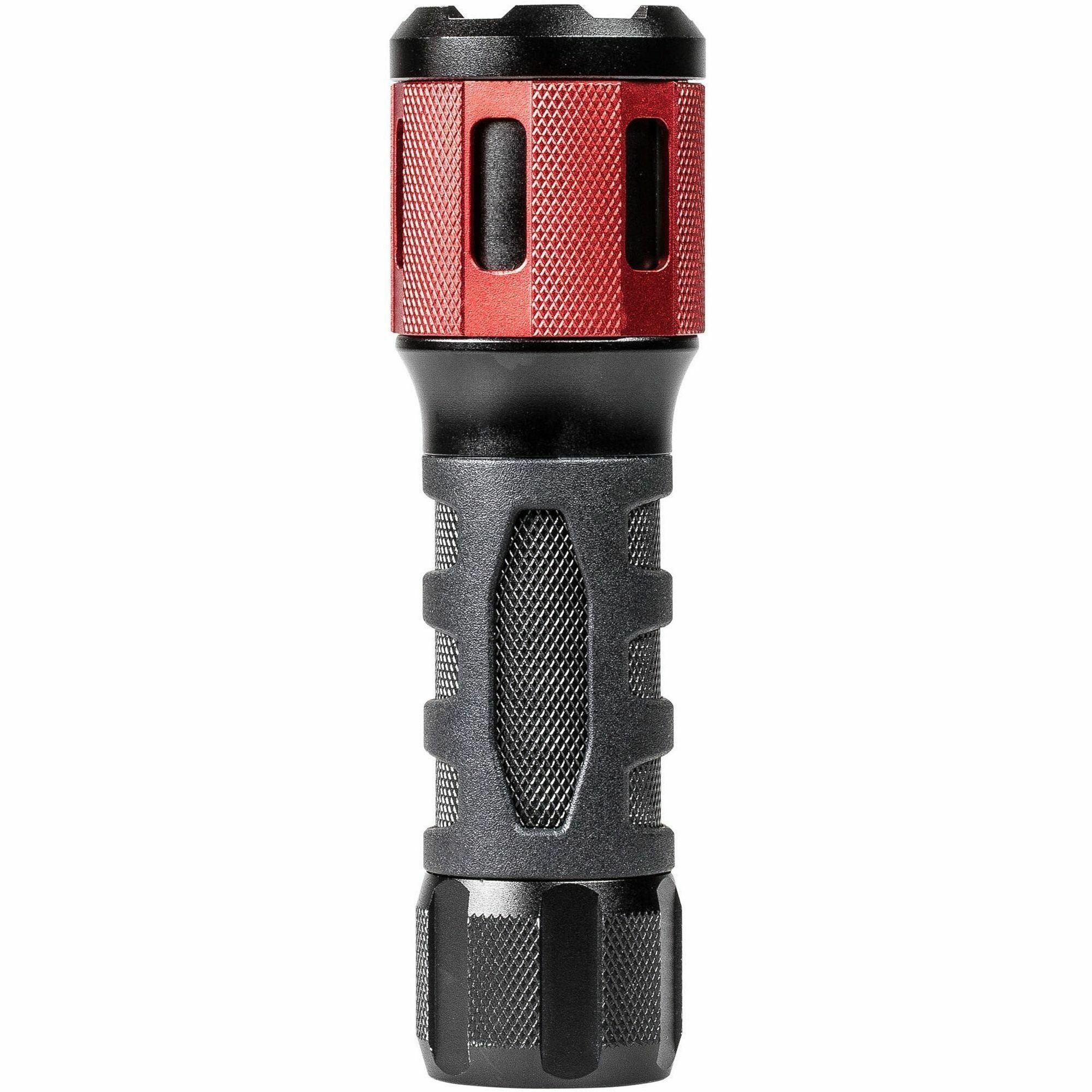 Dorcy Ultra HD Series Twist Flashlight - 360 lm Lumen - 3 x AAA - Battery - Impact Resistant - Black, Red - 3