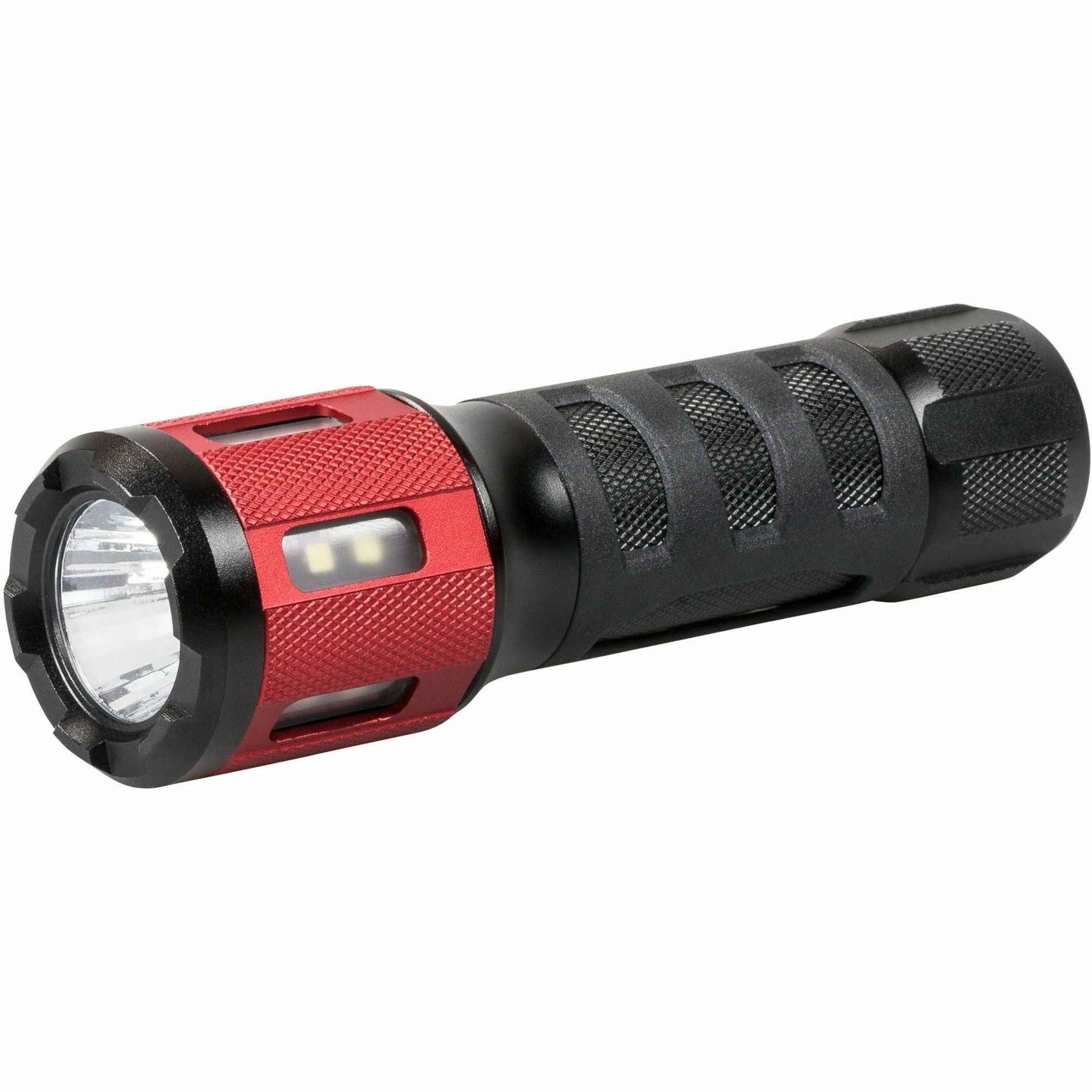 Dorcy Ultra HD Series Twist Flashlight - 360 lm Lumen - 3 x AAA - Battery - Impact Resistant - Black, Red - 4