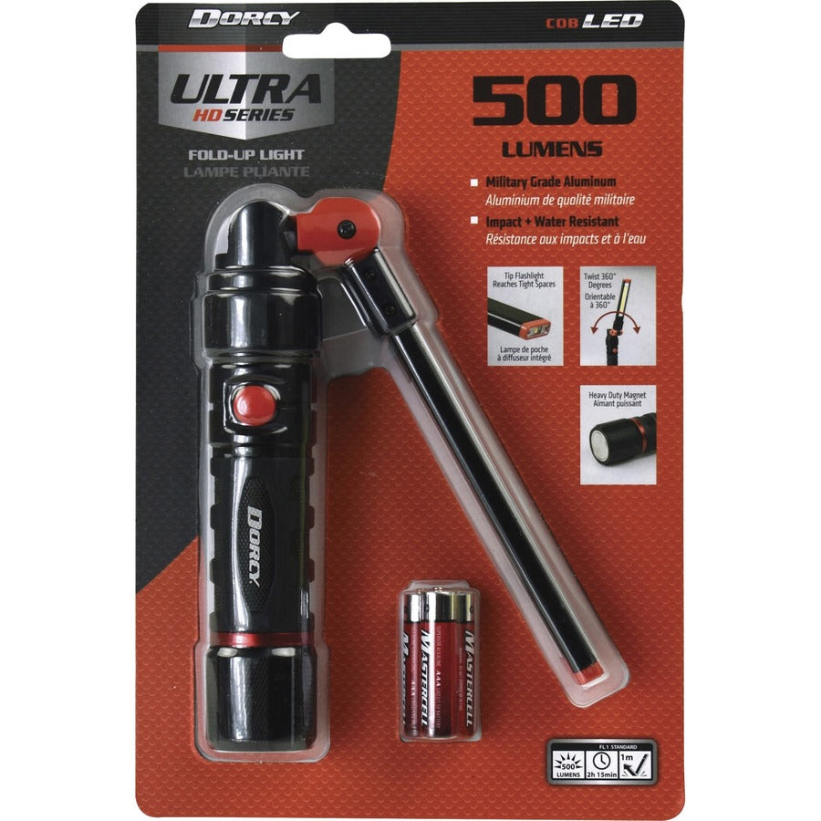 dorcy-ultra-hd-series-foldable-flashlight-led-500-lm-lumen-3-x-aaa-battery-impact-resistant-water-resistant-black-red_dcy414350 - 2