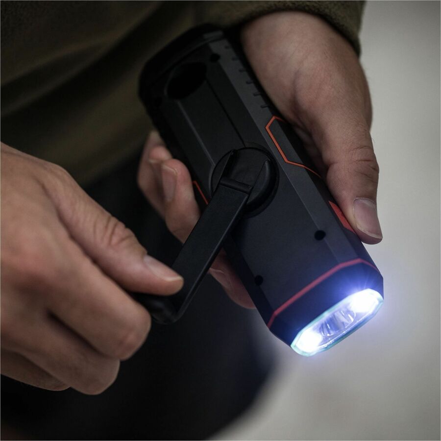 Life+Gear Stormproof Crank Light - 30 lm Lumen - Lithium Ion (Li-Ion) - Battery, USB - Water Resistant, Water Proof, Impact Resistant - Red, Black - 3